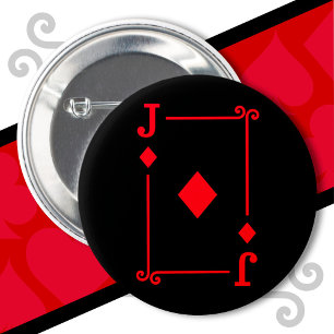 Speelkaarten Kostuum Jack Diamonds Kaart Jack Kaar Ronde Button 5,7 Cm