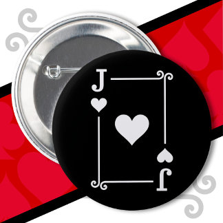 Speelkaarten Kostuum Jack Hearts Kaart Jack Kaart Ronde Button 5,7 Cm