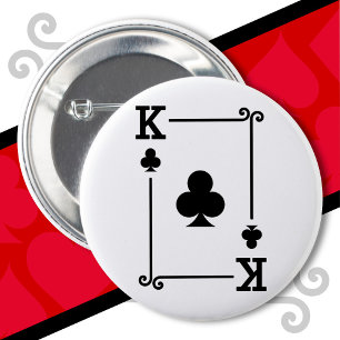 Speelkaarten Kostuumclubs Kaart Suit King Clubs Ronde Button 5,7 Cm