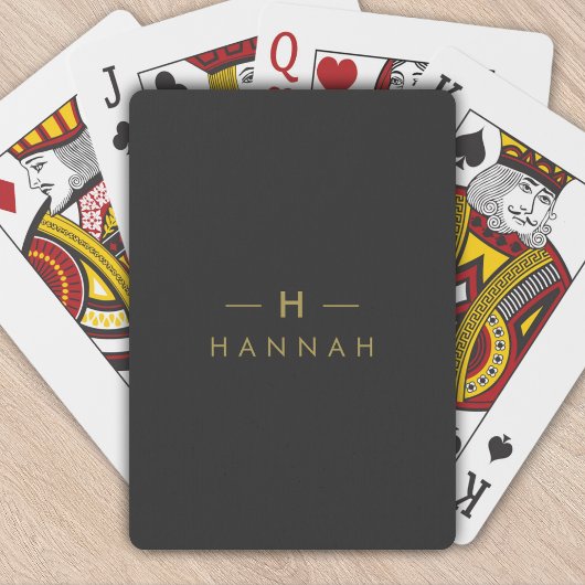 Speelkaarten | Monogram Zwarte & Gouden Poker Set