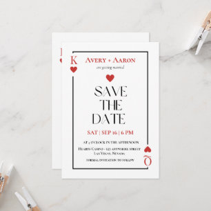 Speelkaarten Save the Date Las Vegas Huwelijk Kaart