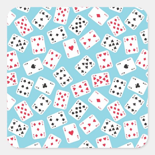 Speelkaarten Vierkante Sticker (Voorkant)