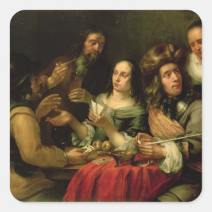 Speelkaarten Vierkante Sticker