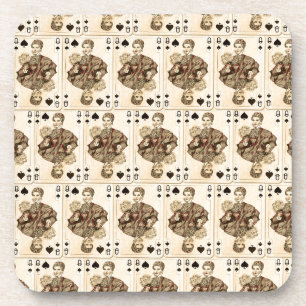speelkaartjes Collage Queen Spades Bier Onderzetter