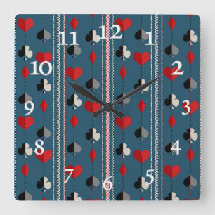 Speelkaartsymbolen. Voor pokeraars. Vierkante Klok