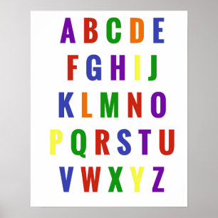 Speelkamer Letters Alfabet Helder Primaire Regenbo Poster