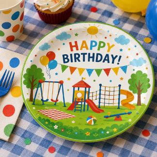 Speelplaats Avontuur 6e Verjaardagsfeest in het pa Papieren Bordje