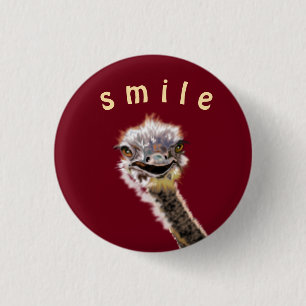 Speelrijke Button Happy Ostrich - glimlach