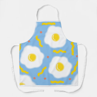 Speels Blauw Gebakken Ei Patroon Schort