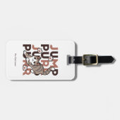 Speels Cat Jump Design - Jump Spint Pun artwork Bagagelabel (Voorkant horizontaal)