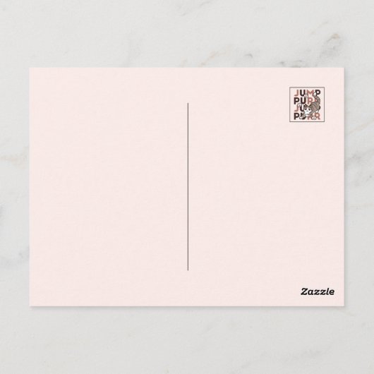 Speels Cat Jump Design - Jump Spint Pun artwork Briefkaart (Achterkant)