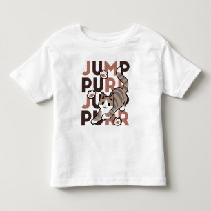 Speels Cat Jump Design - Jump Spint Pun artwork Kinder Shirts