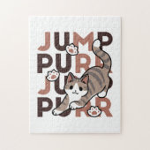 Speels Cat Jump Design - Jump Spint Pun artwork Legpuzzel (Verticaal)