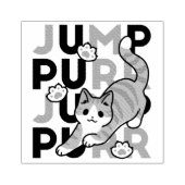 Speels Cat Jump Design - Jump Spint Pun artwork Rubberstempel (Afrduk)
