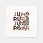Speels Cat Jump Design - Jump Spint Pun artwork Servet (Voorkant)