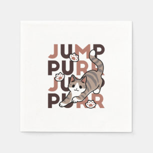 Speels Cat Jump Design - Jump Spint Pun artwork Servet