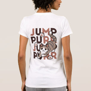Speels Cat Jump Design - Jump Spint Pun artwork T-shirt