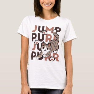 Speels Cat Jump Design - Jump Spint Pun artwork T-shirt