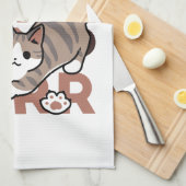 Speels Cat Jump Design - Jump Spint Pun artwork Theedoek (Quarter Fold)