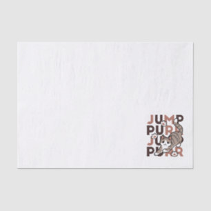 Speels Cat Jump Design - Jump Spint Pun artwork Tissuepapier