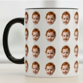 Speels Cute Babygezicht Foto Patroonontwerp Mok