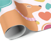 Speels dashondontwerp cadeaupapier (Rol Hoek)