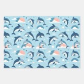 Speels dolfijnenpatroon inpakpapier vel (Voorkant 2)