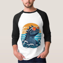 Speels donkergrijs reptielachtig monster met zonne