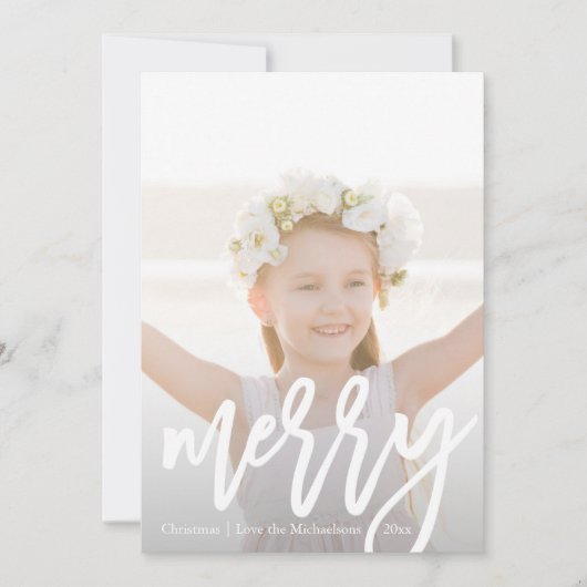 Speels Elegant Merry Script met Leopard Print Feestdagenkaart (Voorkant)