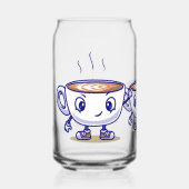 Speels en grappig koffie ontwerp blikvorm glas (Voorkant)