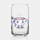 Speels en grappig koffie ontwerp blikvorm glas (Links)