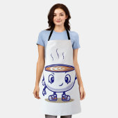 Speels en grappig koffie ontwerp schort (Gedragen)