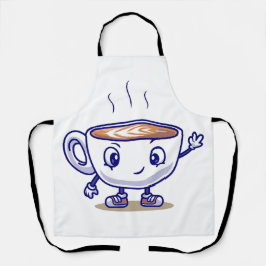 Speels en grappig koffie ontwerp schort