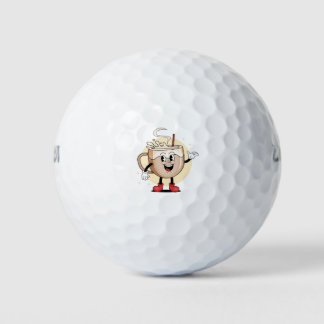 Speels en Schattig koffiekarakter Golfballen