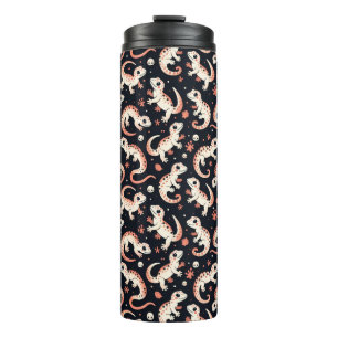 speels gekko-patroon thermosbeker