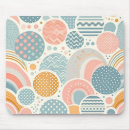 Speels geometrisch doedelpatroon muismat