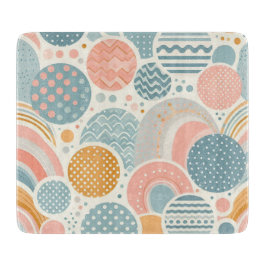 Speels geometrisch doedelpatroon snijplank