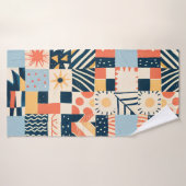 Speels geometrisch patroon badhanddoek (Badhanddoek)