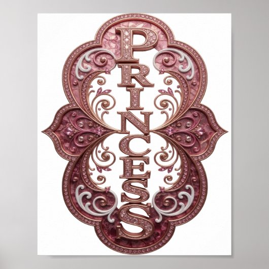 Speels Goud PRINCESS Statement Design Poster (Voorkant)