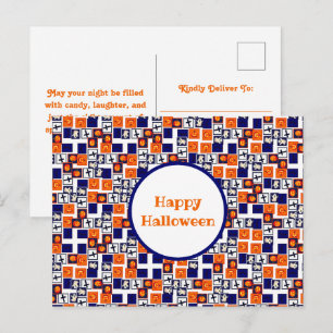 speels Halloween-thema patroon Feestdagenkaart