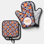 speels Halloween-thema patroon Ovenwant & Pannenlap Set (Voorkant / Achterkant)