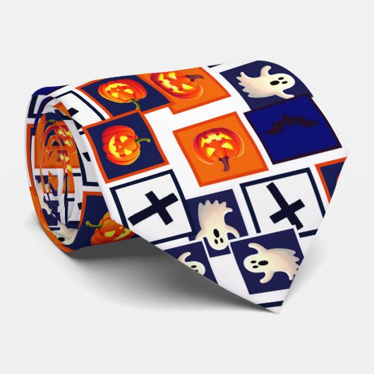 speels Halloween-thema patroon Stropdas (Opgerold)