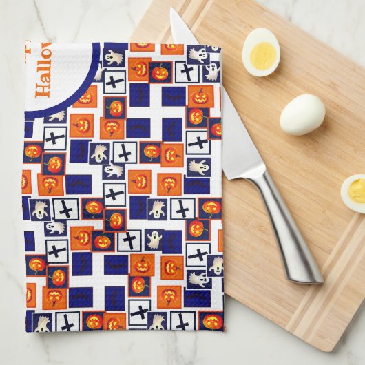 speels Halloween-thema patroon Theedoek (Quarter Fold)