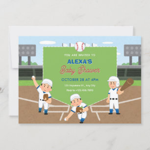 Speels honkbal baby shower kaart
