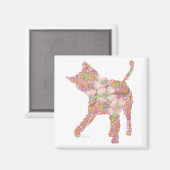 Speels Kat in pINK Magnet Magneet (Voorkant / Achterkant)