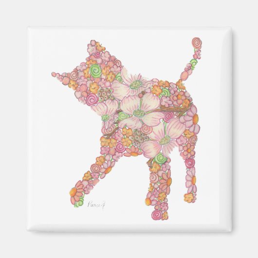 Speels Kat in pINK Magnet Magneet (Voorkant)