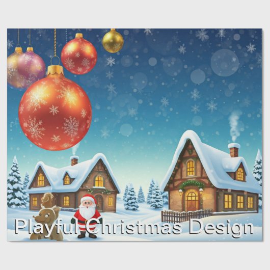 Speels kerstontwerp cadeaupapier (Vlak)