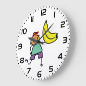 Speels Kind met grote gele banaan Grote Klok (Hoek)