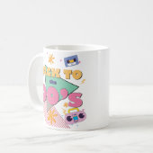 Speels nostalgisch design koffiemok (Voorkant links)