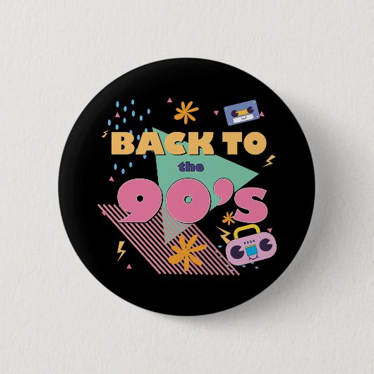 Speels nostalgisch design ronde button 5,7 cm (Voorkant)